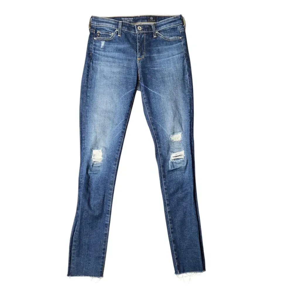 AG Adriano Goldschmied Midi Ankle‎ Mid Rise Legging Ankle Jeans Size: 25